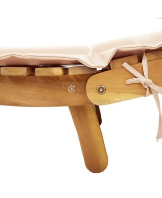 Sunlounger Beige Solid Acacia wood Regular Foldable