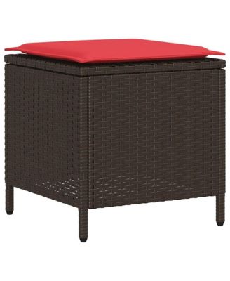 4 Piece Patio Sofa Set with Cushions Brown Poly Rattan