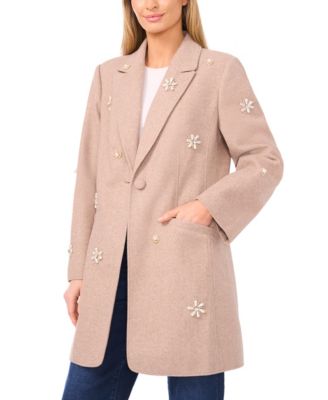 Women's Peak Lapel Single Breasted Long Sleeve Coat