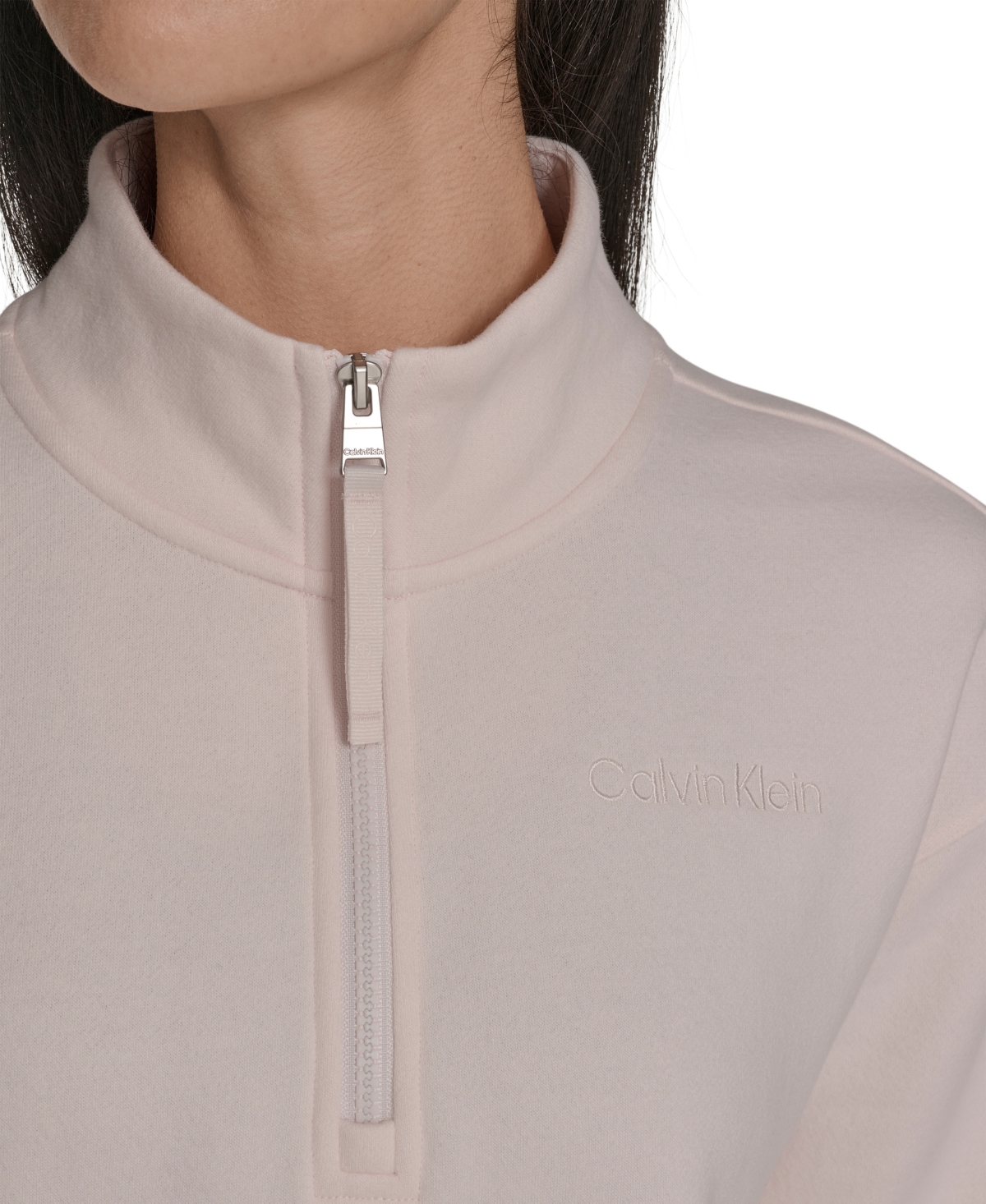 Calvin Klein Women's Performance Half-zip Pull-on Sweatshirt In Neutral