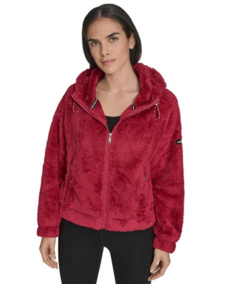 Женские куртки Calvin Klein Women's Performance Oversized Hooded Sherpa Jacket