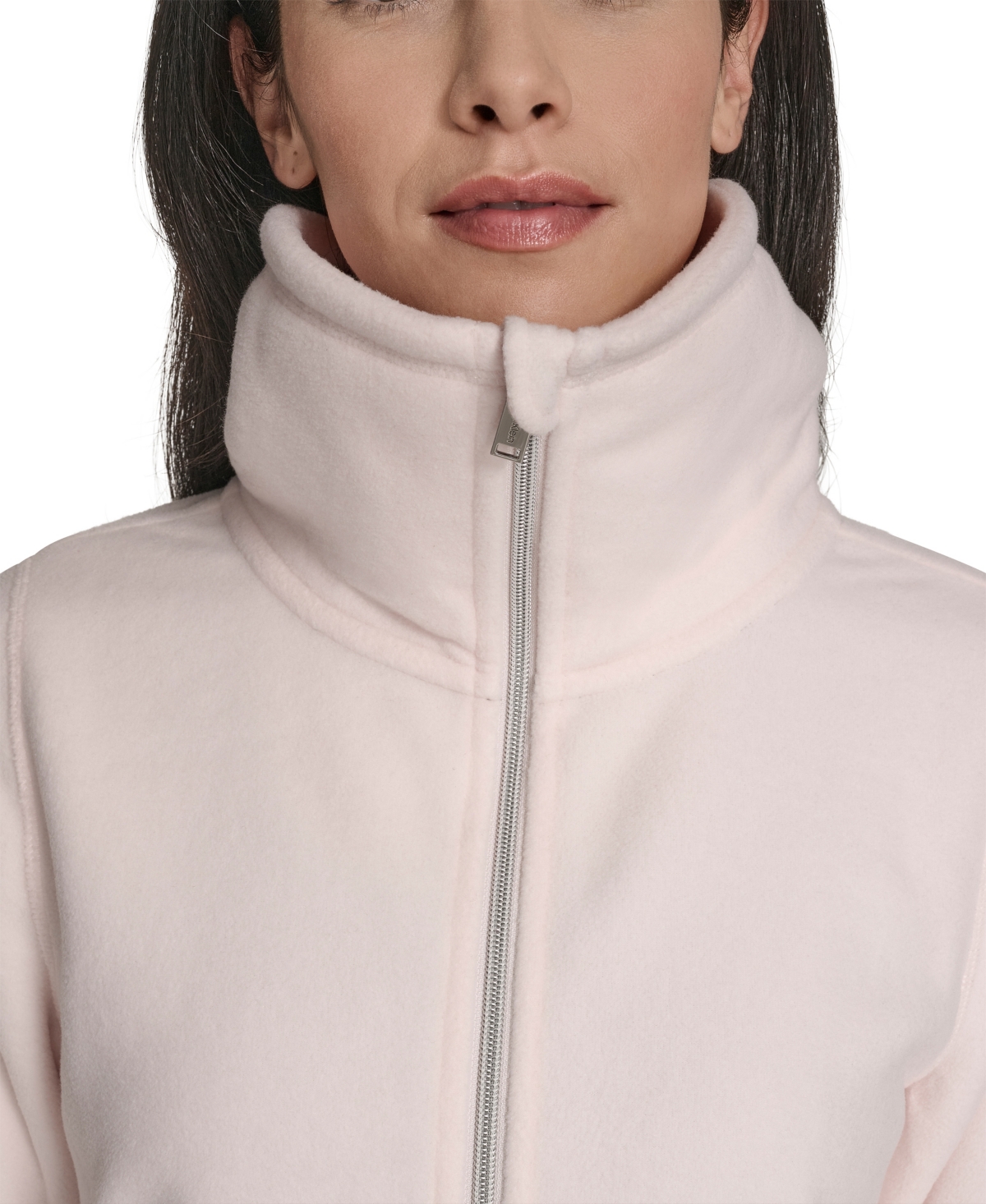 Calvin Klein Women's Active Tech Fleece Mock-neck Jacket In Pink