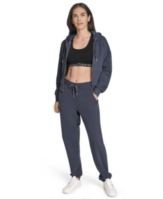 Women's Fleece Crop Zip-Front Long-Sleeve Hoodie