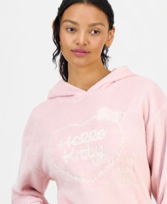 Juniors' Hello Kitty Graphic Plush Hoodie 