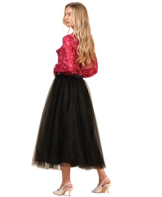 Women's Tulle Full Midi Skirt