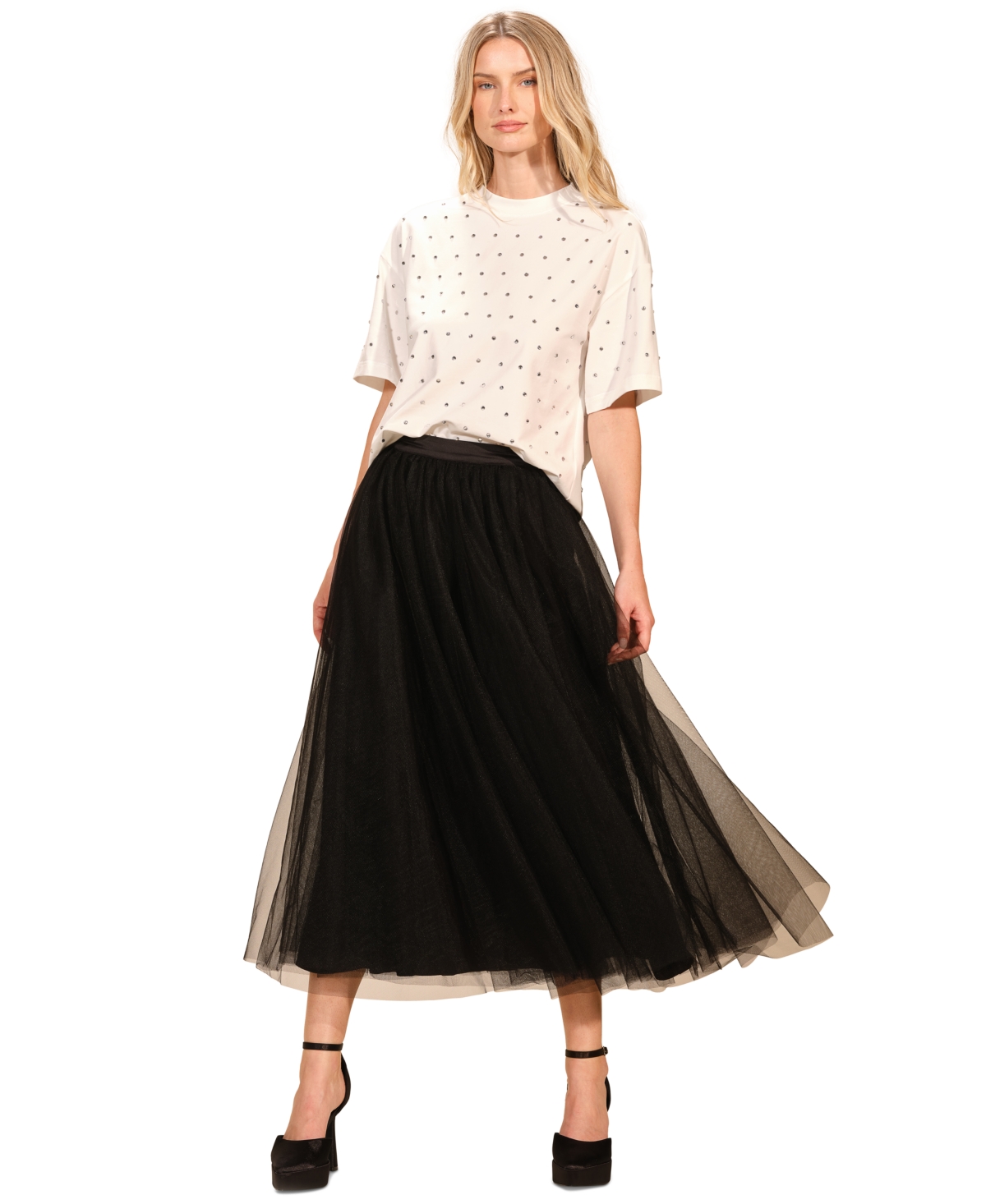 Isaac Mizrahi Women's Rhinestone Short Sleeve T-Shirt