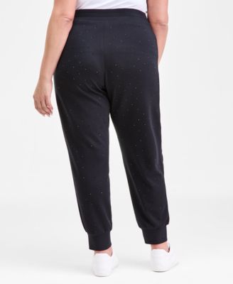 Plus Size Studded Jogger Sweatpants, Macy's Exclusive 