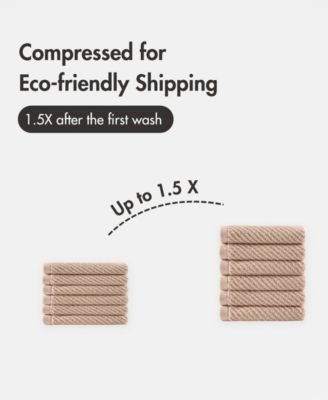 Diagonal Ribbed Cotton 6-Pc. Washcloths Set