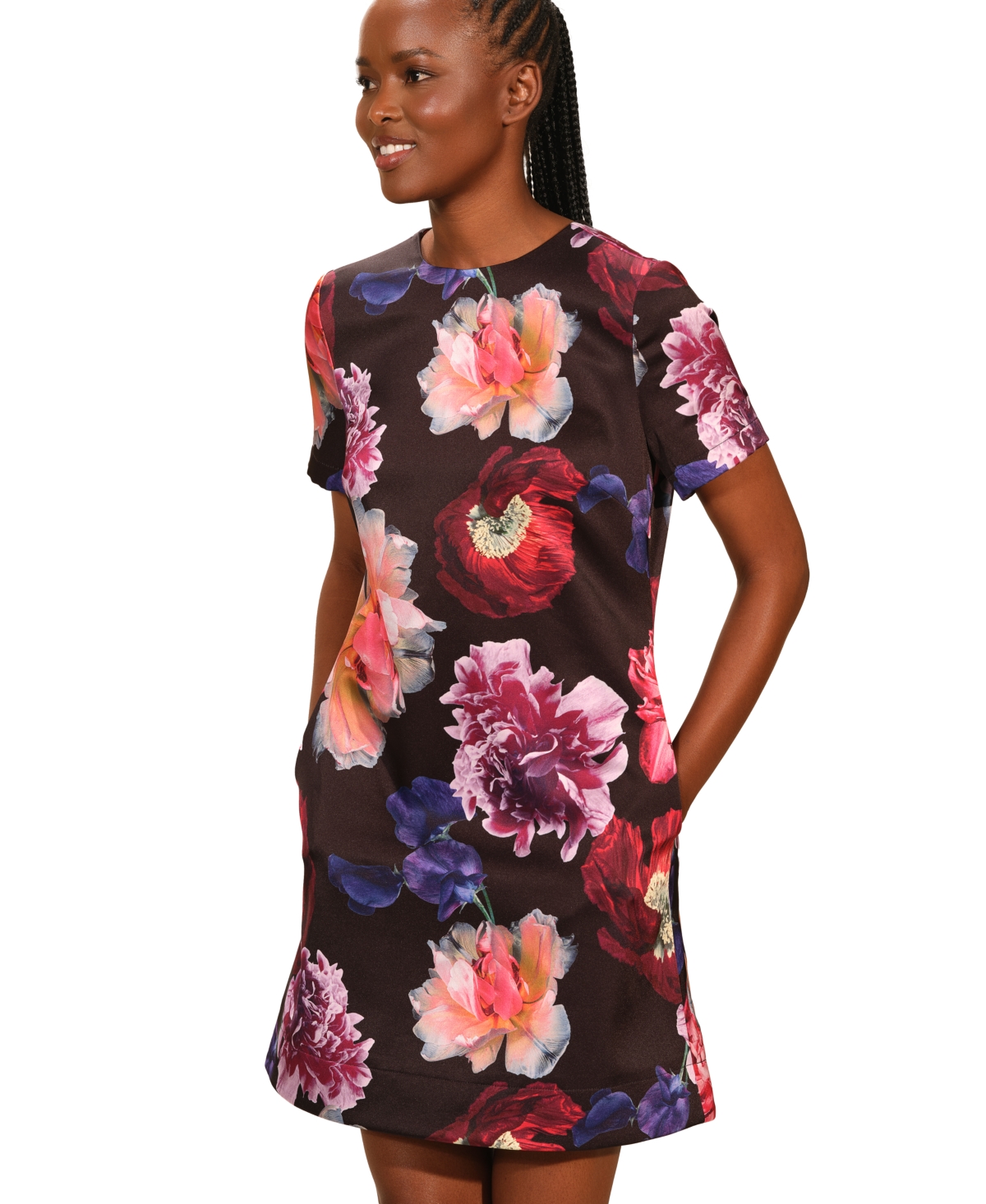 Isaac Mizrahi Women's Crew Neck Mini Dress