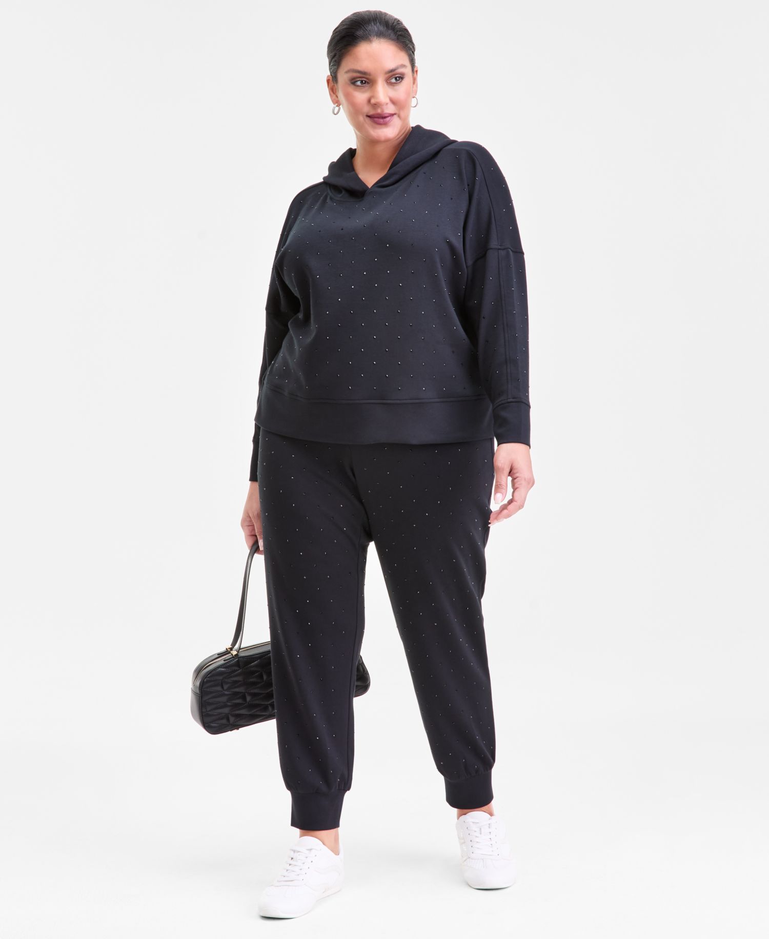 Plus Size Studded Jogger Sweatpants