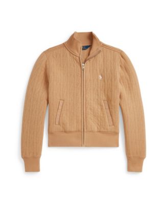 Polo Ralph Lauren Girls' 7-16 Collar Quilted Cable-Motif Jacket