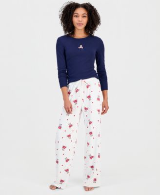 Juniors' Ribbed Long-Sleeve Embroidered Top