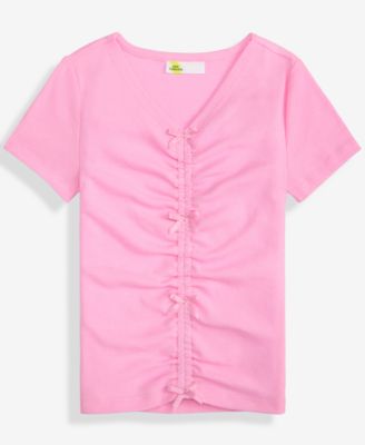 Epic Threads - Little & Big Girls Ruched Bow V-Neck Top
