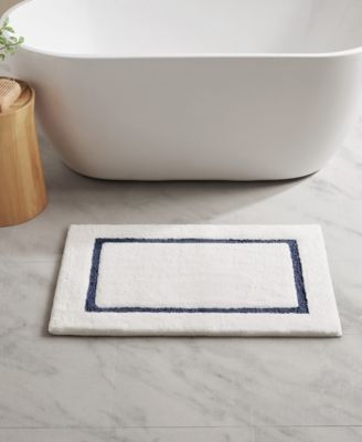 Madison Park - Roan Border Tufted Bath Rug, 24" x 36" Navy