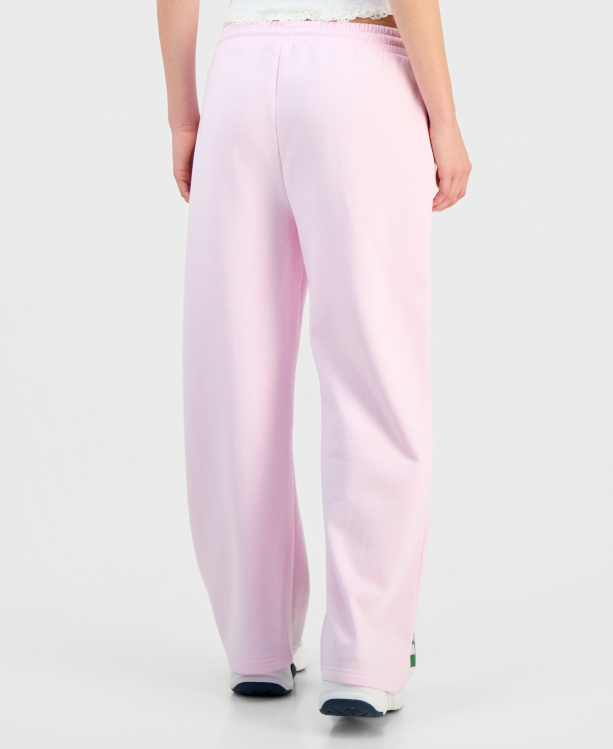 Wicked Juniors Glitter Crewneck Sweatshirt High Rise Drawstring Fleece Pants In Pink