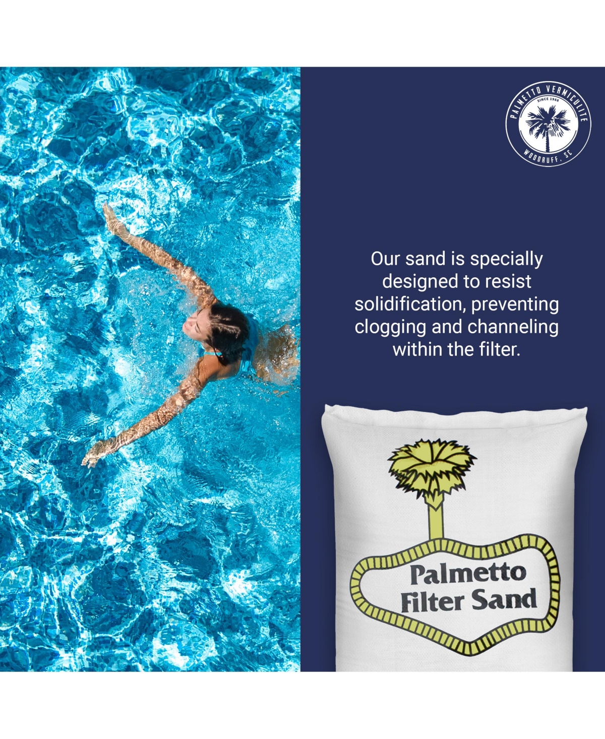 Palmetto Filter Sand for Residential Commercial Pool Filters, 50 lb (2 Pack)