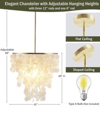 Isla Dimmable Layered Capiz Chandelier