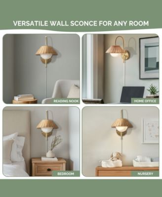 Laguna Rattan Weave Wall Sconce