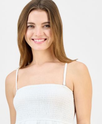 Juniors' Smocked Tiered Babydoll Tank Top