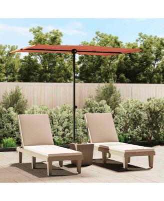 Garden Parasol Terracotta Polyester, Aluminum Medium