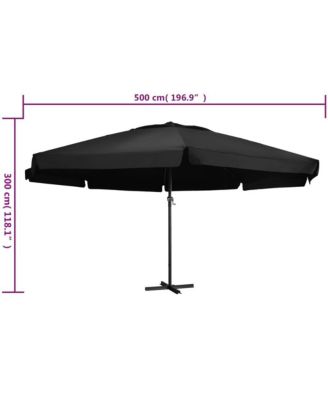 Garden Parasol Black Polyester fabric with PA coating, Aluminum