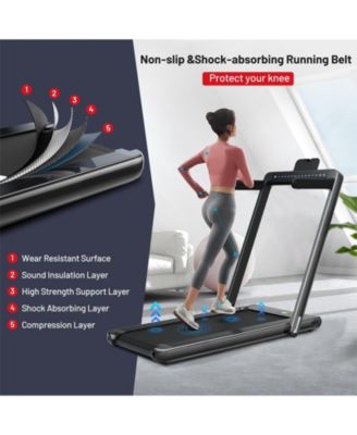 2-in-1 Electric Motorized Folding Treadmill with Dual Display-Black