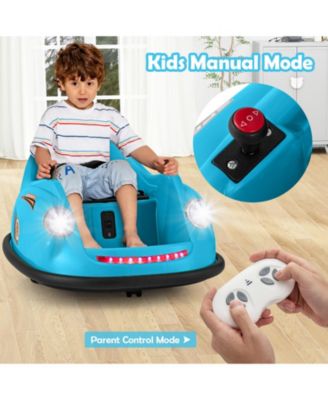 12V Electric Kids Ride on Bumper Car Battery Powered Bumping Car with Remote Control-Blue