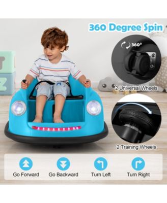 12V Electric Kids Ride on Bumper Car Battery Powered Bumping Car with Remote Control-Blue