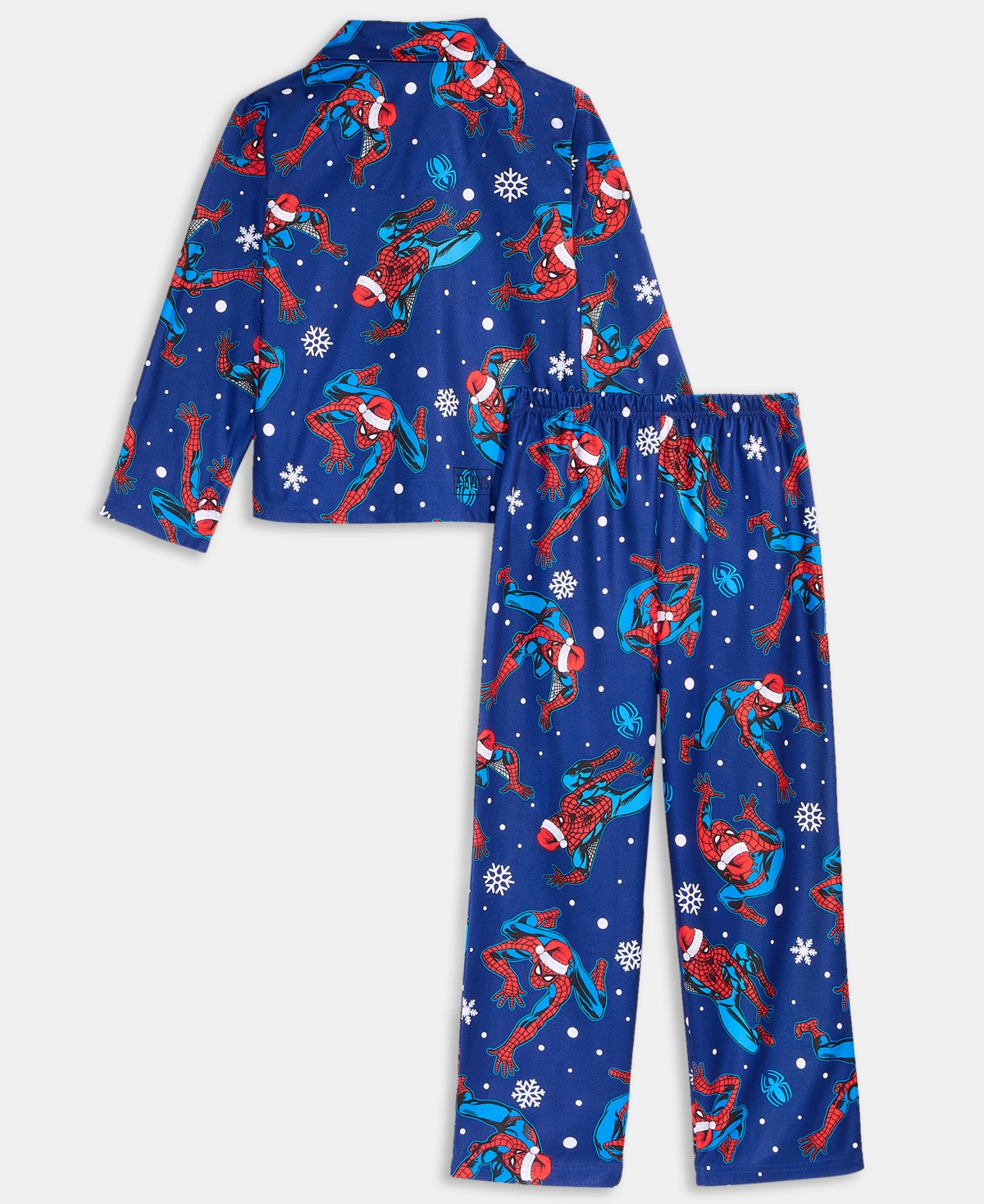 Ame Little and Big Boys 2-Piece Spiderman Notch Collar Top Open Leg Pants Pajama Set