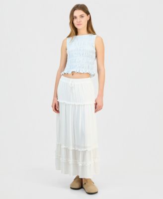 Juniors' Ruffle-Tier Maxi Skirt