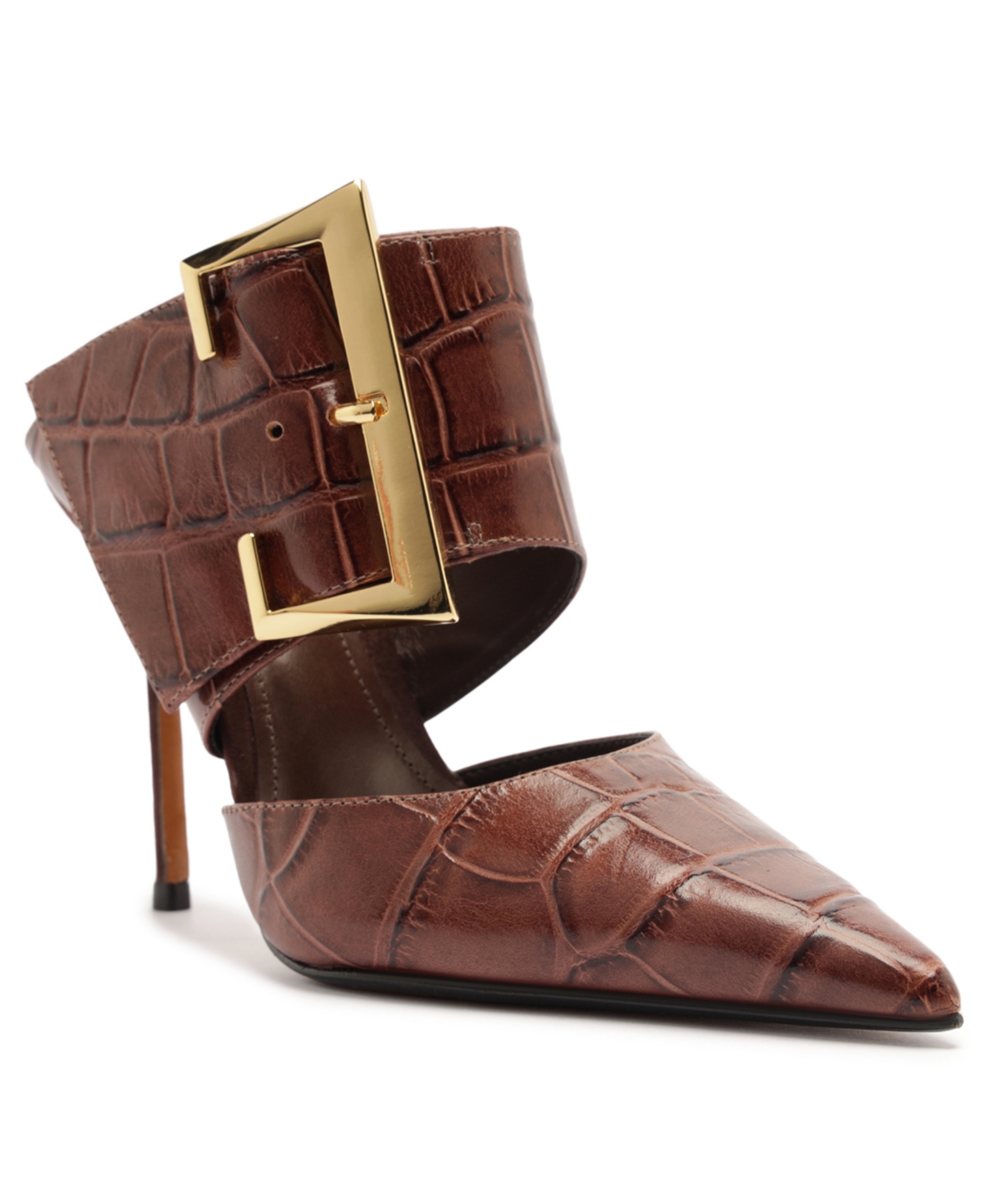 Schutz Beatrix Pointed Toe Mule In Brown