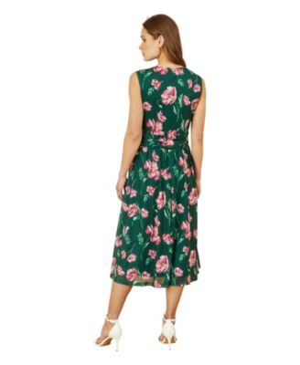 Women's Floral Mesh Midi Skater Dress