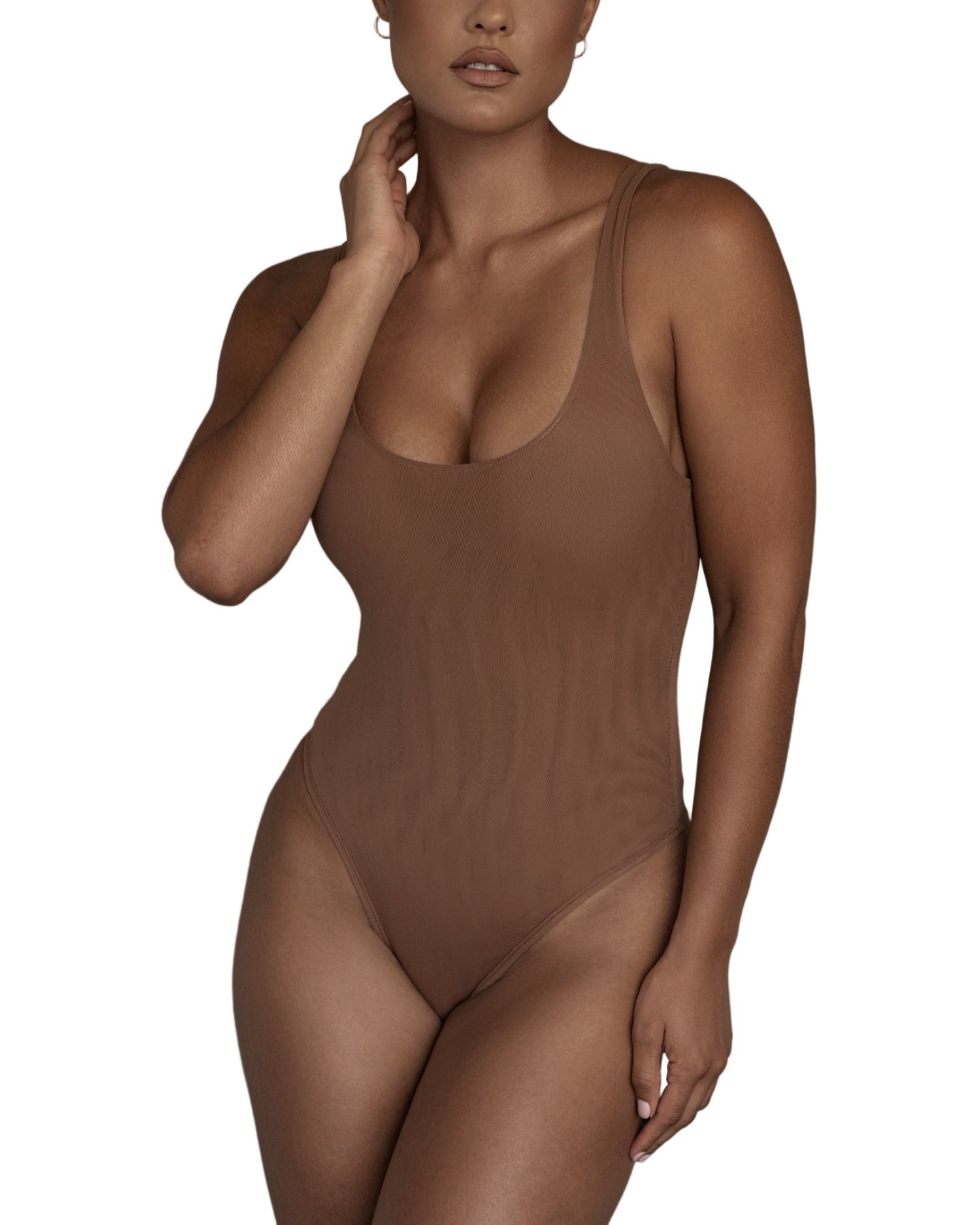 Боди Undergarment, сетка — JLUXLABEL, цвет: Коричневый — фото 1