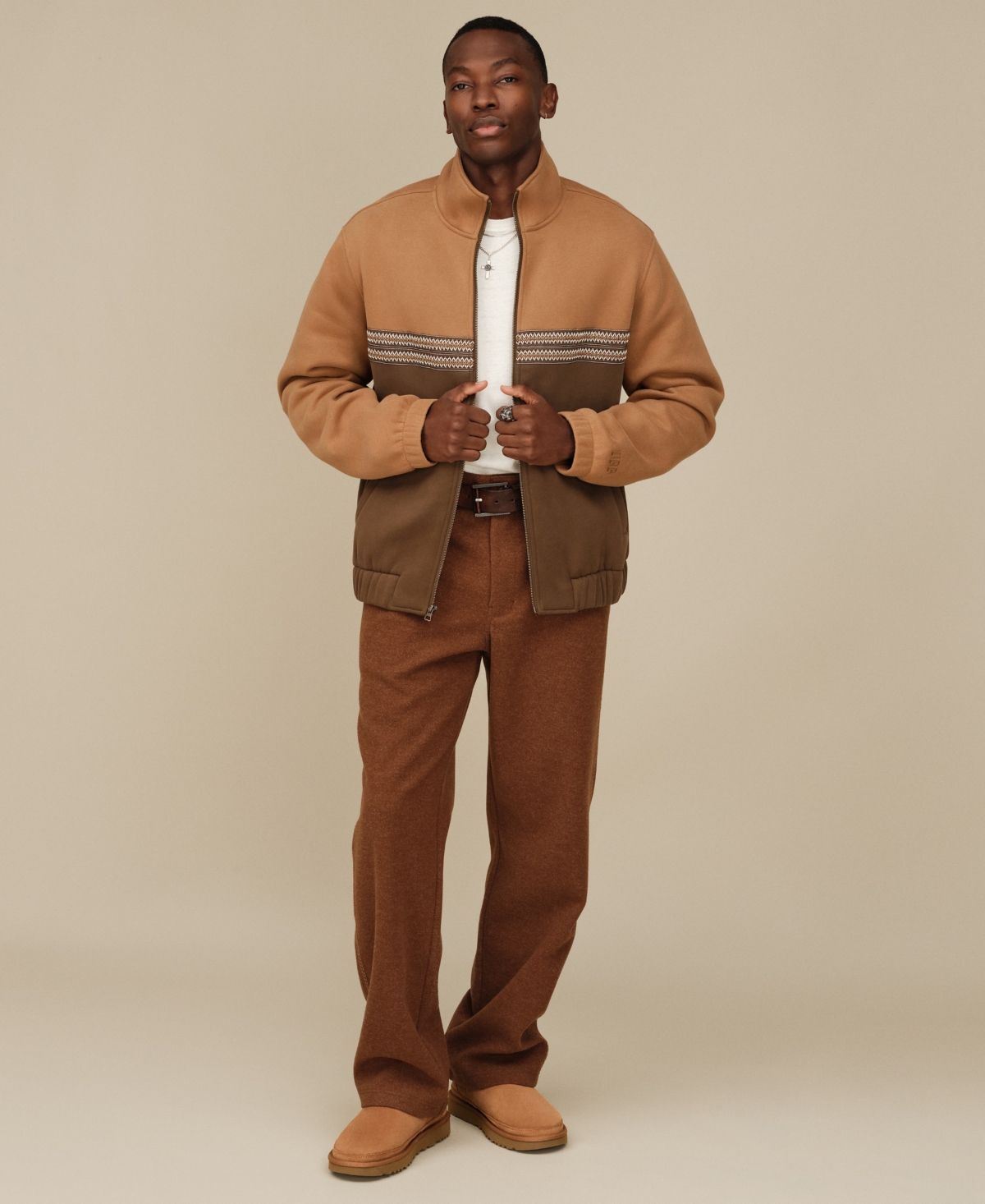 Ugg Men's Tasman  Braid Track Jacket In Brown