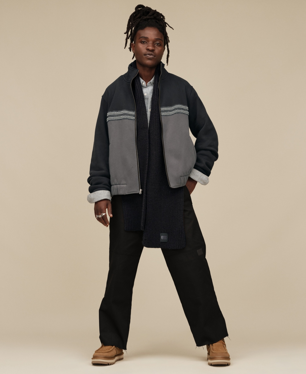 Ugg Men's Tasman  Braid Track Jacket In Black