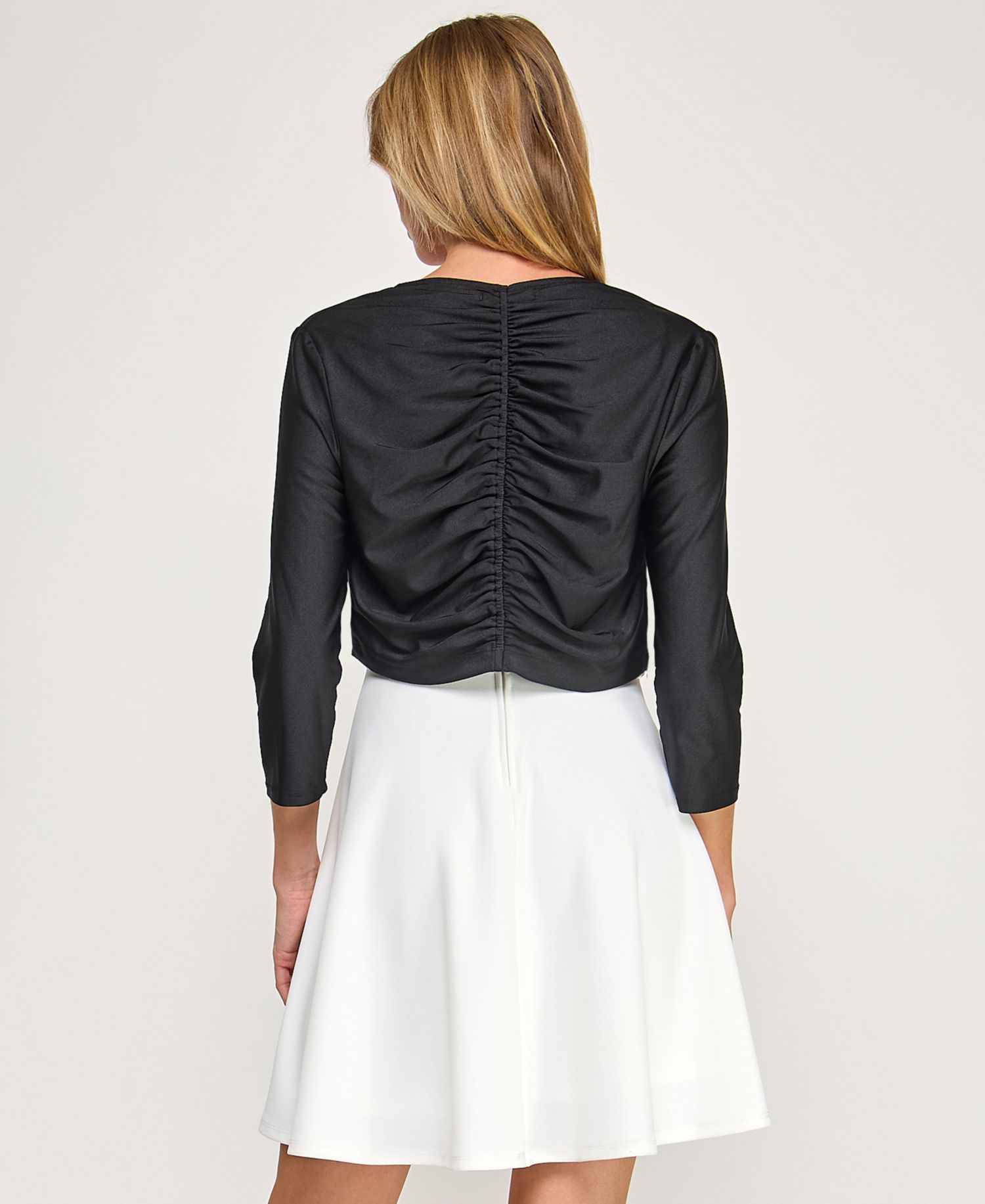 Juniors' 3/4-Sleeve Bolero Jacket
