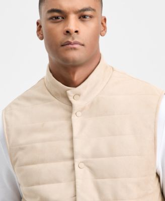 Men's Faux Suede Quilted Vest, Macy's Exclusive