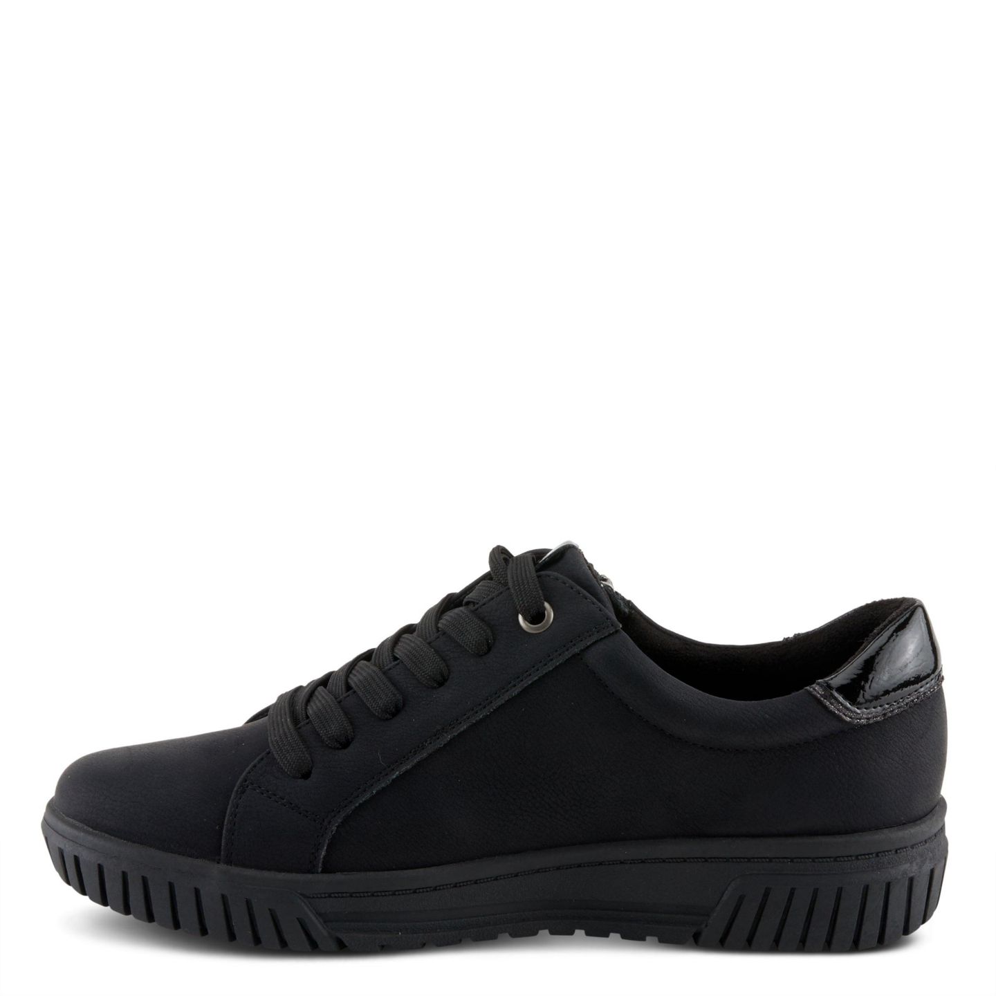 Женские кроссовки Spring Step Jamia Sneakers - Dual Closure with Laces and Zipper - Plush Textile Lining, Shock Absorbing, Water Resistant Synthetic Upper, цвет: Чёрный — фото 4