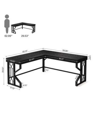 Modern L Shaped Gaming Desk, Corner Desk Gaming Table, Computer Desk Sturdy Writing Workstation