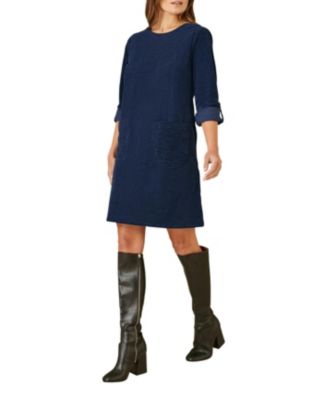 Women's Cord Tunic Dress With Pockets
