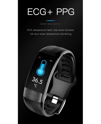 Advanced Health Monitoring Smart Bracelet with ECG and Temperature Tracking -Blue