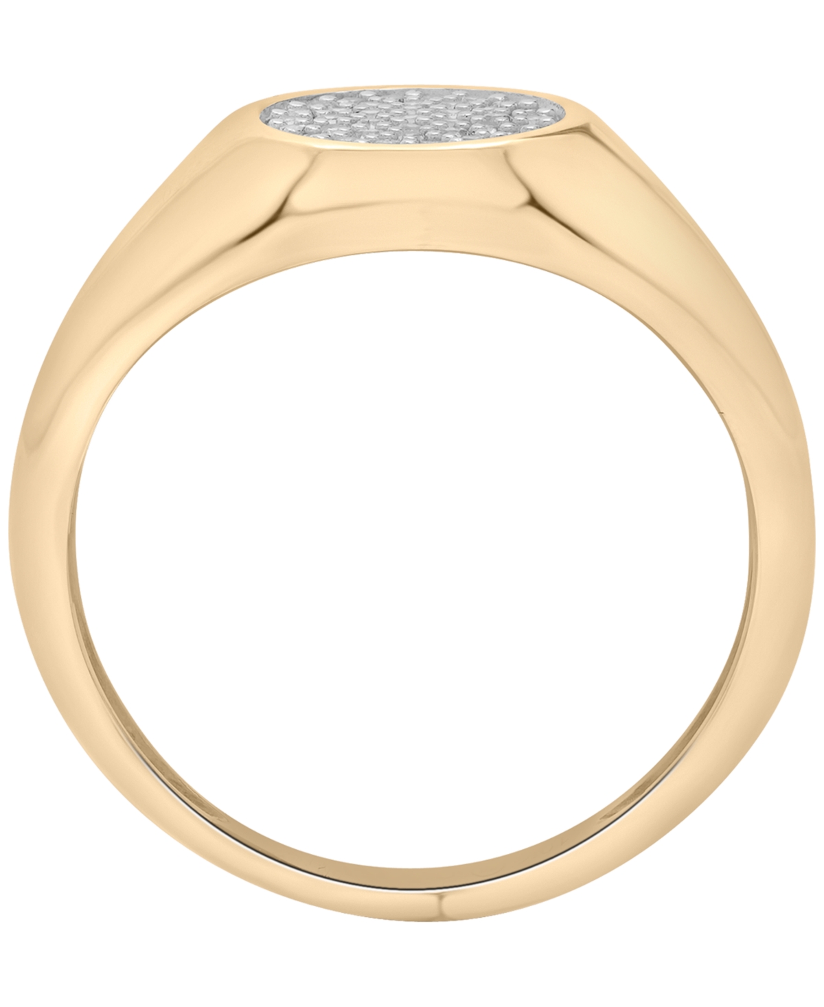 Wrapped Diamond Circle Ring (1/6 ct. t.w.) in 10K Yellow Gold with White Rhodium