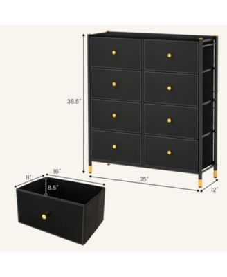 Floor Dresser Storage Organizer with 8 Drawers with Fabric Bins and Metal Frame