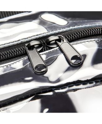 Basics Transparent School Backpack, With Water-Resistant PVC Plastic Material and Ruggedly Reinforced Shoulder Straps, Clear