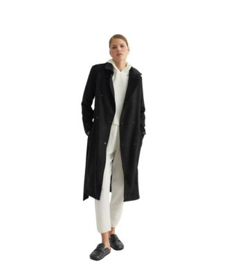 Women's Wool Mid Length Trench Coat
