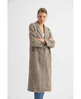Women's Oversized Herringbone Coat