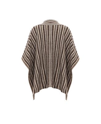Women's Juniper Striped Wool Cape