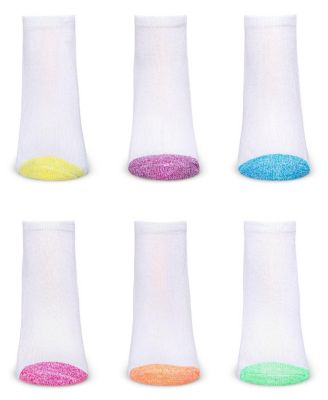 Women's 6 Pair Pack Spacedye Heel and Toe Half Cushioned Low Cut Socks