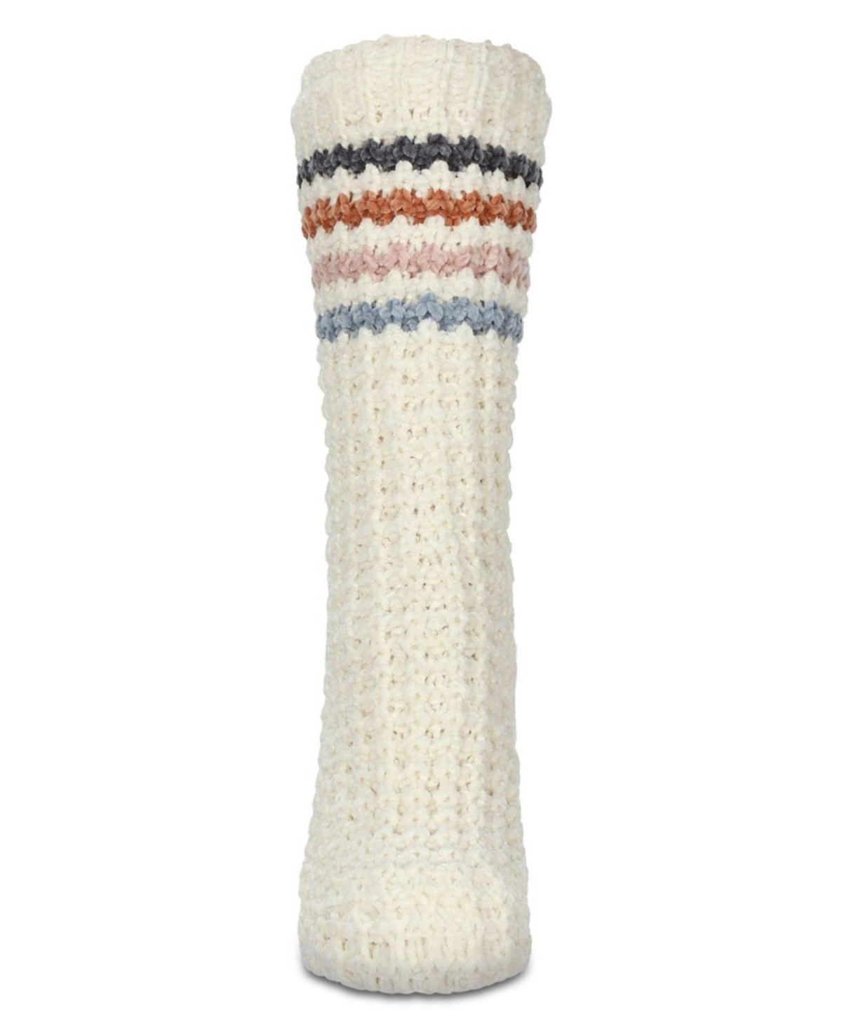 MeMoi Women's Chunky Stripes Plush-Lined Slipper Crew Sock