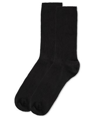 Women's 2 Pair Pack Flat Ribbed Crew Socks